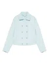 Ermanno Scervino Double-breasted Wool Short Coat In Blue