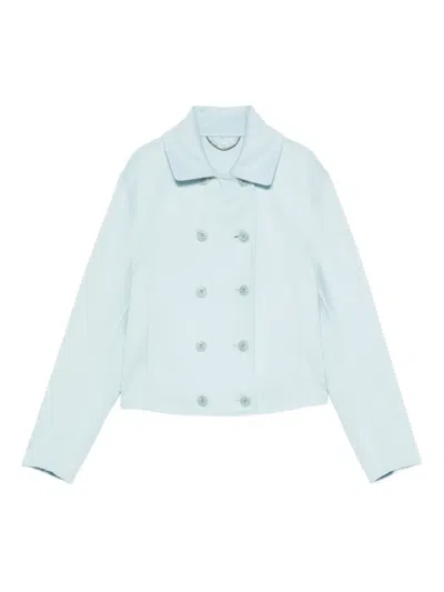 Ermanno Scervino Double-breasted Wool Short Coat In Blue