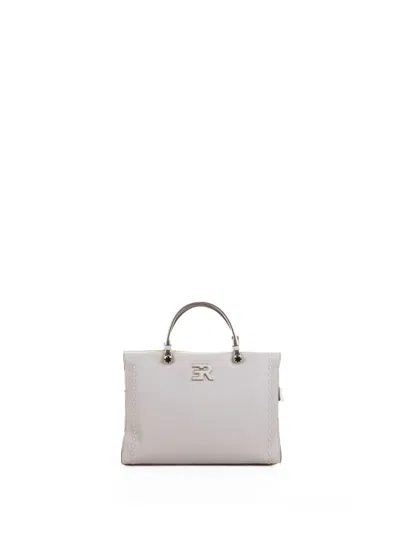 Ermanno Scervino Double Handle Bag Small Sand Leather