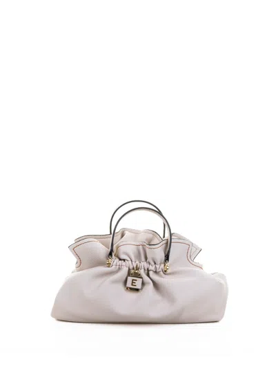 Ermanno Scervino Double Handle Tote Octavia Ivory Leather Bag