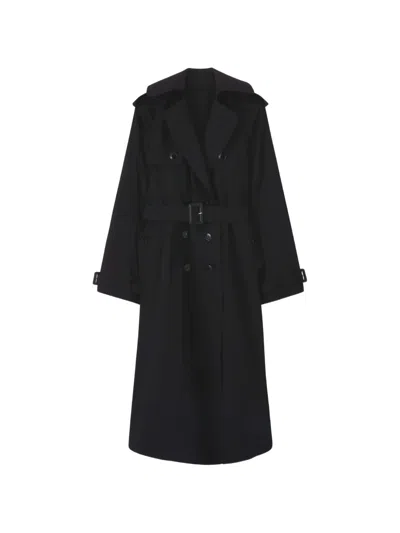Ermanno Scervino Double-breasted Belted Trench Coat In Black
