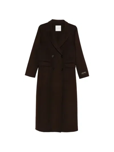 Ermanno Scervino Double-breasted Coat In Brown