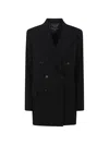 Ermanno Scervino Double-breasted Peak-lapel Jacket In Black
