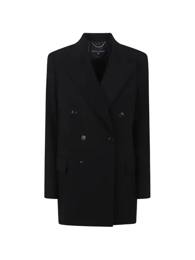 Ermanno Scervino Double-breasted Peak-lapel Jacket In Black