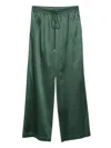 Ermanno Scervino Drawstring Silk Trousers In Green