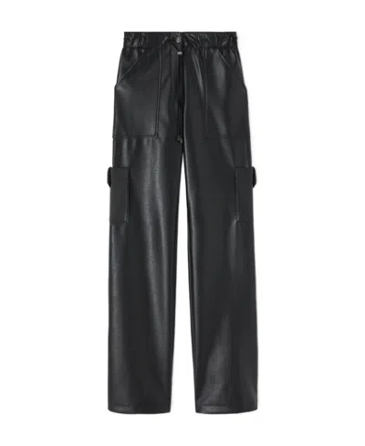 Ermanno Scervino Drawstring-waist Faux-leather Trousers In Black