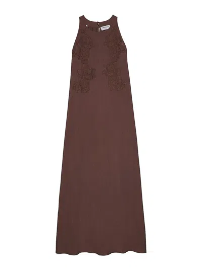 Ermanno Scervino Dress In Brown