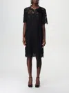 Ermanno Scervino Asymmetric Floral Lace Dress In Schwarz