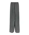 Ermanno Scervino Herringbone Drawstring Palazzo Pants In Gray