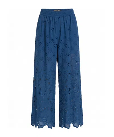 Ermanno Scervino Elastic Waist Casual Pants In Blue