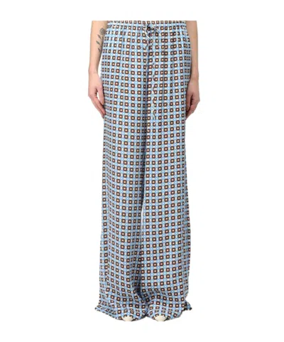 Ermanno Scervino Elastic Waist Casual Pants In Blue