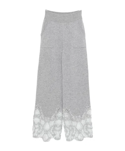 Ermanno Scervino Elastic Waist Casual Pants In Gray