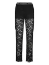 Ermanno Scervino Elasticated-waistband Lace Trousers In Black