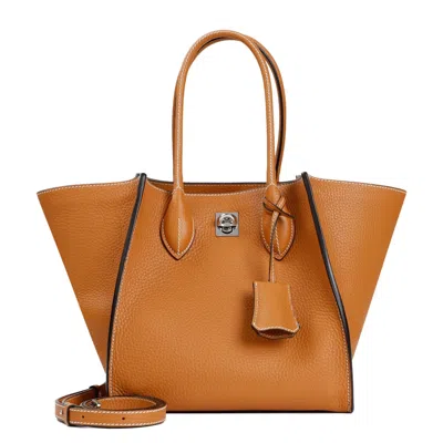 Ermanno Scervino Elegant Brown Leather Tote Handbag For Women