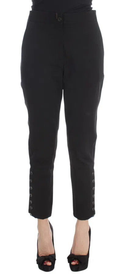 Ermanno Scervino Decorative Button Cuff Trousers In Black