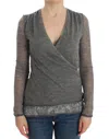 Ermanno Scervino Women   Wool Blend Stretch Long Sleeve Sweater