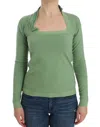 Ermanno Scervino Women   Wool Blend Striped Long Sleeve Sweater