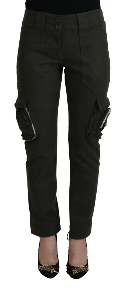 Ermanno Scervino Elegant Tape Wool-blend Women's Pants In Green