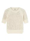 Ermanno Scervino Embellished Knitted Sweater In Neutral