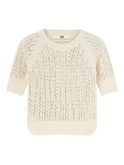 Ermanno Scervino Embellished Knitted Sweater In Neutral