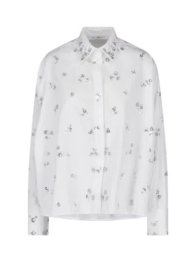 Ermanno Scervino Embellished Long Sleeve Button-up Shirt In White