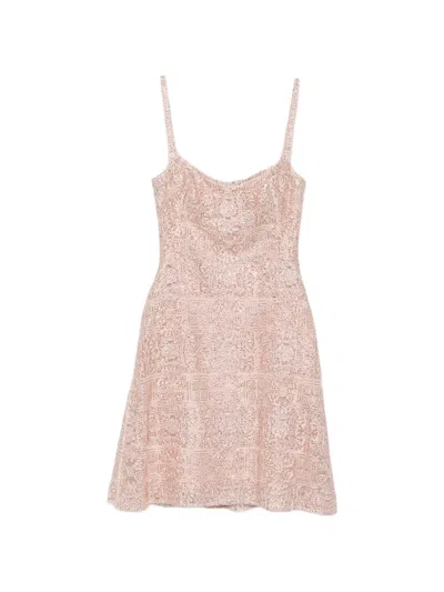 Ermanno Scervino Embellished Mini Dress In Pink