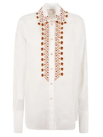 Ermanno Scervino Embellished Oversize Shirt In White