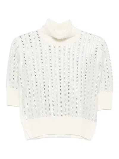 Ermanno Scervino Embellished Roll-neck T-shirt In White