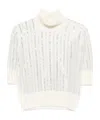 Ermanno Scervino Embellished Roll-neck T-shirt In Neutral