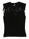 Ermanno Scervino Embellished Sleeveless Blouse In Black