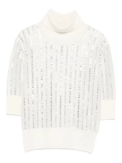 Ermanno Scervino Embellished Turtleneck Top In White