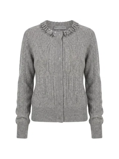 Ermanno Scervino Embellished-details Cardigan In Gray