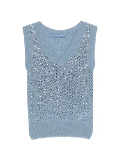 Ermanno Scervino Verzierter Pullunder Mit V-ausschnitt In Blue