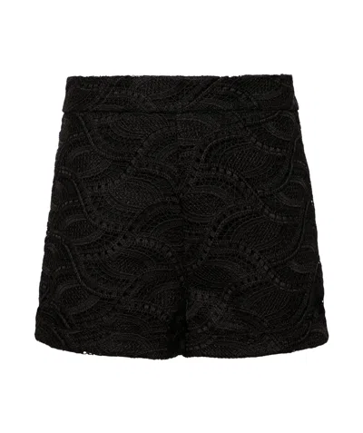 Ermanno Scervino Embossed Lace Shorts In Black