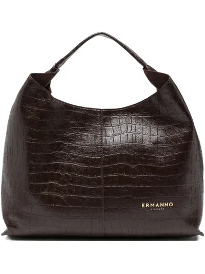Ermanno Scervino Embossed Tote Bag In Brown