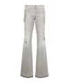 Ermanno Scervino Embroidered Bootcut Jeans In Gray