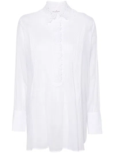 Ermanno Scervino Embroidered Cotton Shirt In White