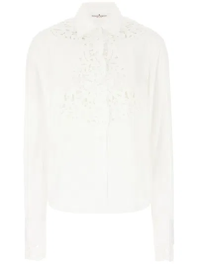 Ermanno Scervino Embroidered Cotton Shirt In White