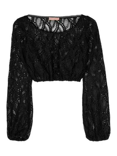 ERMANNO SCERVINO EMBROIDERED CROPPED TOP