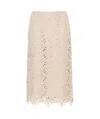 Ermanno Scervino Embroidered Cut-out Detailed Midi Skirt In Nude