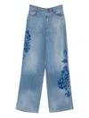 Ermanno Scervino Embroidered Denim Jeans In Blue