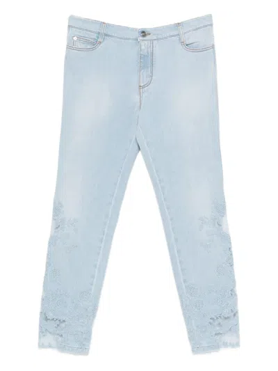 Ermanno Scervino Embroidered Denim Jeans In Blue