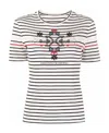 Ermanno Scervino Embroidered-design Stripy Cotton T-shirt In White