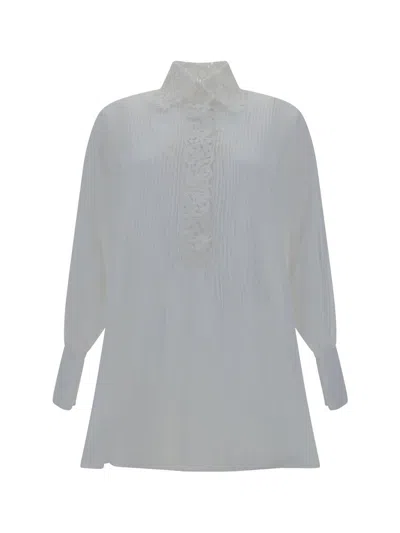 Ermanno Scervino Embroidered Detail Buttoned Shirt In White