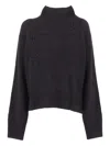 Ermanno Scervino Embroidered High-neck Sweater In Brown