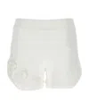 Ermanno Scervino Embroidered High-waisted Shorts In White