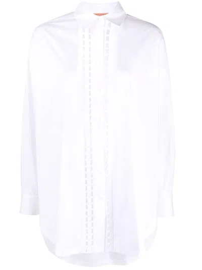 Ermanno Scervino Embroidered-insert Cotton Shirt In White