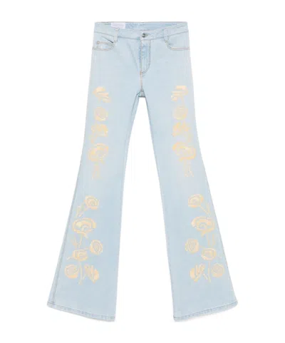 Ermanno Scervino Embroidered Jeans In Light Blue
