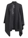 Ermanno Scervino Flowing Open-front Cape With Subtle Embroidery In Brown