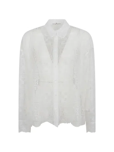 Ermanno Scervino Embroidered Lace Shirt In White